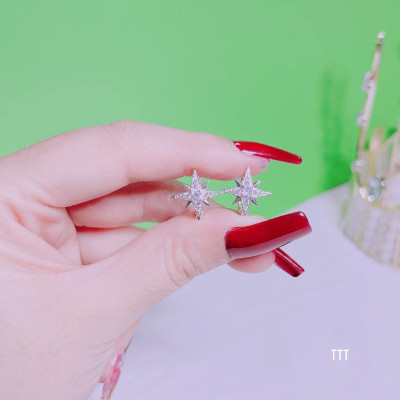 Bông tai bạc khoá bập thời trang chất liệu bạc s925 MS065b