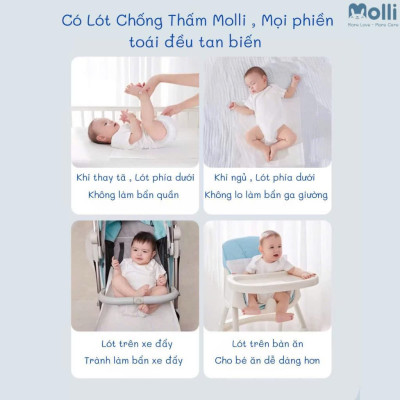 [Bán Lẻ] TẤM LÓT CHỐNG THẤM MOLLI DÙNG 1 LẦN CHO MẸ SAU SINH VÀ BÉ SƠ SINH, TẤM LÓT THAY TÃ