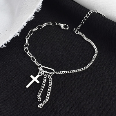 Vòng tay lắc tay mix chain chữ thập cá tính nam nữ