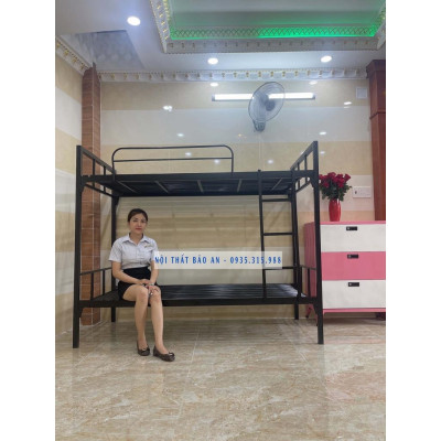 Giường sắt tầng trụ vuông - kích thước 0.8mx0.8m - hình chụp thật - Nội Thất Bảo An