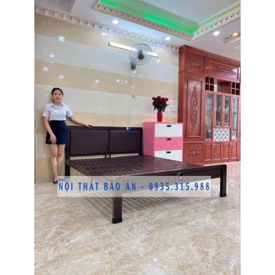 Giường sắt khung hộp kiểu mới bọc simili - Kích thước 1m6x2m - Giao hàng nhanh HCM