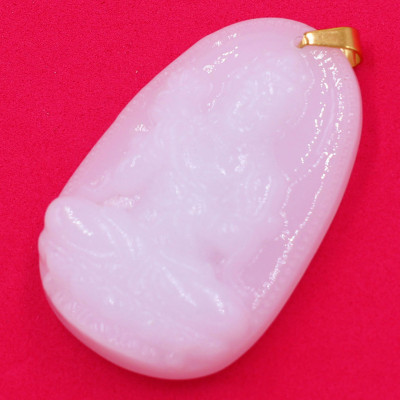 Mặt dây chuyền Đại Thế Chí Bồ Tát thạch anh trắng size nhỏ 3.6cm - phật bản mệnh tuổi Ngọ