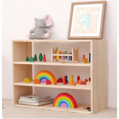 Kệ Đựng Đồ Chơi Giá Sách Montessori 3 Tầng Trang Trí Phòng Trẻ Em Tạo Không Gian Gọn Gàng Sang Trọng Cho Bé