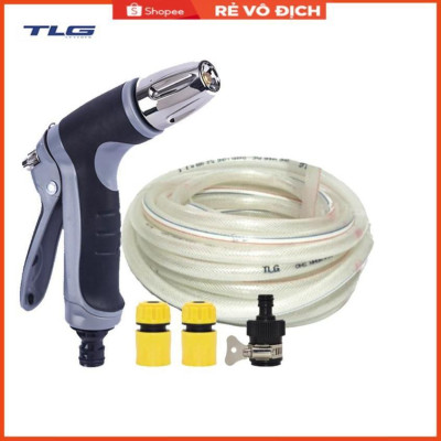 Bộ dây và vòi xịt rửa xe tưới cây tăng áp 3-5m (cút nhựa nối nhựa đen) 206817