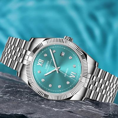 Đồng hồ nam chính hãng Lobinni L19019-1,Kính sapphire chống xước,chống nước 50M,bảo hành 24 tháng,máy cơ(Automatic) Nhật bản,dây kim loại thép không gỉ 316L,hàng mới full box hãng đầy đủ