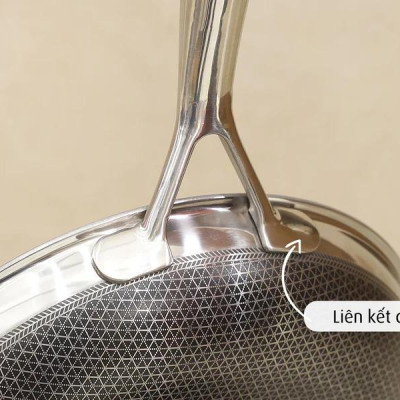 [Hàng chính hãng] Chảo chiên inox iMat Hybrid Blackcube 26cm, Phủ chống dính Ceramic đen