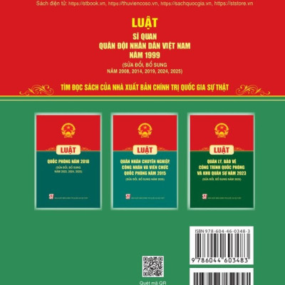 Luật Sĩ quan quân đội nhân dân Việt Nam năm 1999 (sửa đổi, bổ sung năm 2008, 2014, 2019, 2024)