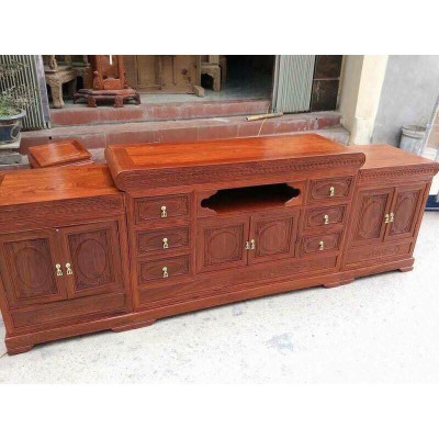 Kệ tivi mõ nồi giữa gỗ hương đá