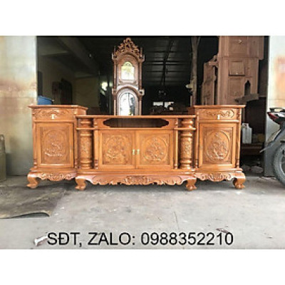 Kệ tivi gỗ cột nho gỗ gõ đỏ