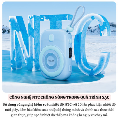 Pin sạc dự phòng không dây từ tính nam châm sạc nhanh 22.5W, dung lượng 10.000 mAh hiệu WIWU W-P049 Tích hợp dây sạc Type C, đạt tiêu chuẩn sạc quốc tế - Hàng nhập khẩu