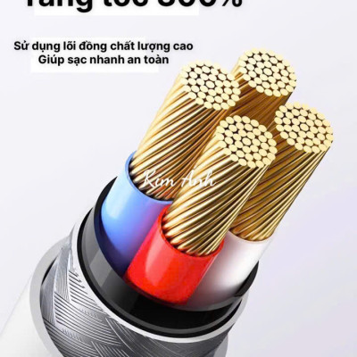 Dây sạc siêu nhanh LI-TOP LX78 120W, chân Type C, dây mịn mập, lõi 260 sợ đồng, được dùng thử 30 ngày, Kim Ánh bảo hành hàng chính hãng 12 tháng