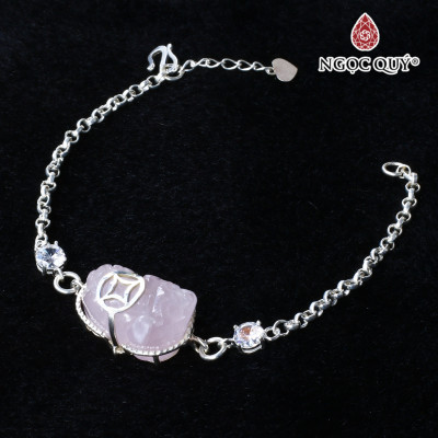 Lắc bạc phối tỳ hưu thạch anh hồng mệnh hỏa, thổ - Ngọc Quý Gemstones