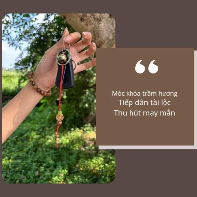 Dây đeo điện thoại, móc khóa, trang trí dây kéo túi sách trầm hương phong thủy An Nhiên Decor