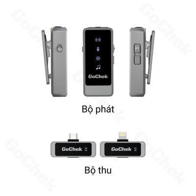Micro thu âm không dây GoChek Ultra S24, tích hợp 2 chân cắm khi livestream/quay video/ghi âm cho điện thoại/máy tính bảng/PC/Laptop - Hàng chính hãng