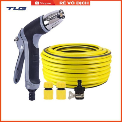 Bộ dây và vòi xịt rửa xe tưới cây tăng áp 3-5m (cút nhựa nối nhựa đen) 206817