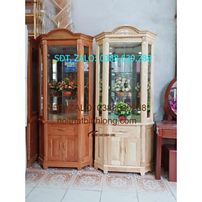 Kệ góc phòng khách gỗ sồi