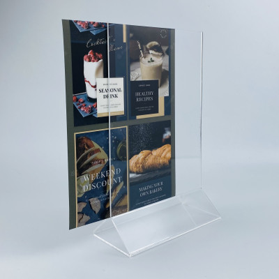 Kệ mica 2 mặt Enter E02 150x210mm chân tam giác A5 đứng