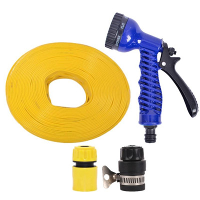 Bộ dây tăng áp 3 lần vòi xịt nước rửa xe, tưới cây loại 20m (cút nhựa nối nhựa đen 713-2) 206843