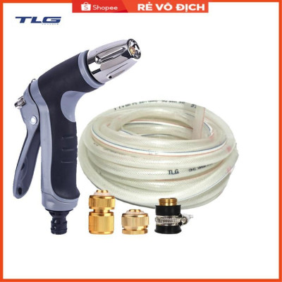 Vòi phun xịt rửa xe, tưới cây chuyên nghiệp 20m 206817 (cút đồng nối đồng) 