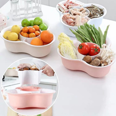 Rỗ đựng thực phẩm , rau ,củ , quả 4 ngăn có thể tháo rời - Hàng chính hãng