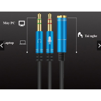 Jack Chuyển Đổi Tai Nghe 3.5mm Sang Audio Và Mic - Jack Gộp Tai Nghe và Mic 3.5mm Cho Laptop, Máy Tính PC Cáp Gộp Tai Nghe Và Mic Ra Jack 3,5mm Âm Cáp Ra 1 Cổng 3.5mm dây chuyển 2 đầu 3.5 audio Micro ra 1đầu lap - Giao Màu Ngẫu - Nhiên Hàng Nhập Khẩu