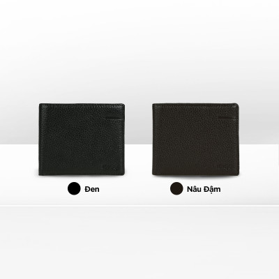 Ví da nam gập đôi phom ngang, ví nam cầm tay da bò nhiều ngăn thanh lịch IDIGO MW1-4309