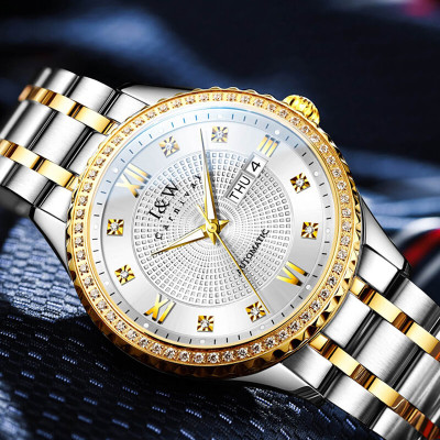 Đồng hồ nam chính hãng IW CARNIVAL IW615G-3 Kính sapphire ,chống xước ,Chống nước 50m ,Bảo hành 24 tháng,Máy cơ (Automatic),dây kim loại thép không gỉ 316L, thiết kế đơn giản dễ đeo