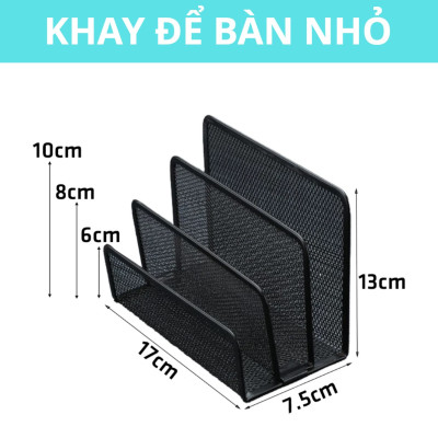 Khay Kệ Đựng Tài Liệu ĐỂ BÀN 3 Ngăn, Kệ Khay Lưới Kim Loại Đựng Hồ Sơ Giấy Tờ Văn Phòng, Học Sinh