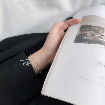 Vòng tay lắc tay mix chain chữ thập cá tính nam nữ