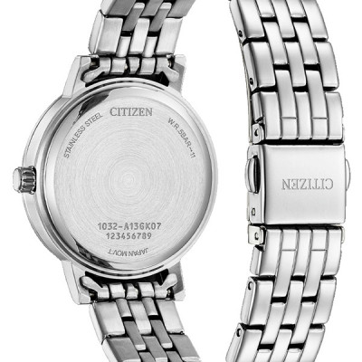 Đồng Hồ Nữ Citizen Pin-Quartz Đính Đá Swarovski Dây Thép Không Gỉ EL3100-55N - Mặt Xà Cừ (31mm)