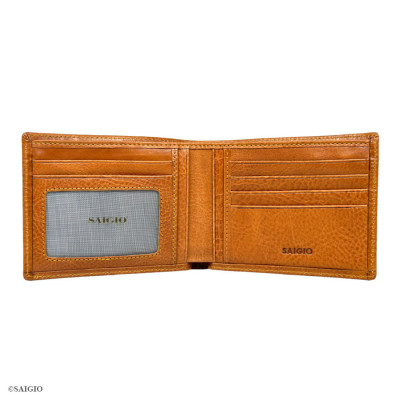 Ví Nam Polka Da Bò Full Grain, Size Lớn, Thiết Kế Cổ Điển, Đơn Giản - Mỏng Nhẹ, Dáng Ngang - Gập 2, Ngăn Đựng Tiền Có Khóa Kéo, Nhiều Ngăn Để Giấy Tờ Tiện Dụng