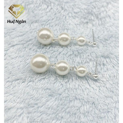 Bông tai bạc Ý 925 Huệ Ngân - Chuỗi hạt xinh xắn RYE141045