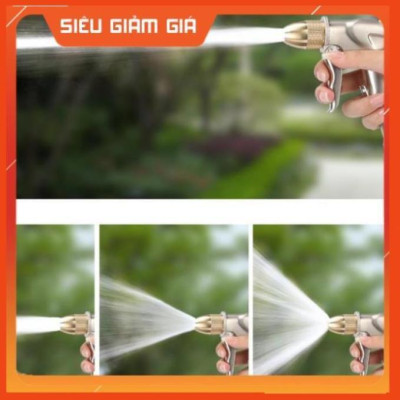 Bộ dây vòi xịt nước rửa xe, tưới cây . tăng áp 3 lần, loại 20m 206701-1 đầu đồng,cút đồng+ tặng đai