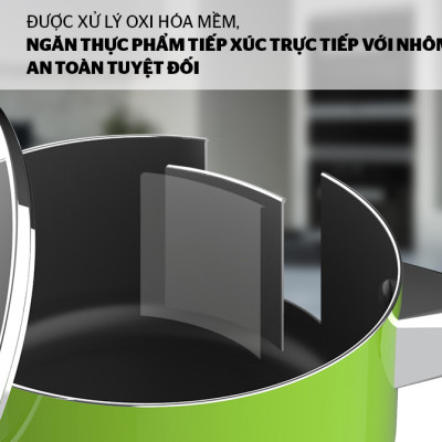 [Hàng Chính Hãng] Nồi Quấy Bột Chống Dính Sunhouse SHG-MP14 Màu Xanh - Kích thước 14 cm, Không dùng được cho bếp từ, truyền nhiệt nhanh, giữ nhiệt tốt