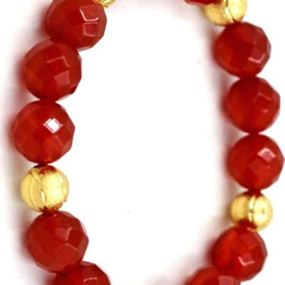 Vòng tay thạch anh đỏ cắt giac 10 ly MV11