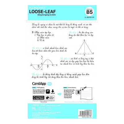 Túi Giấy Lỗ Campus Loose-Leaf Dòng Kẻ Ngang Có Chấm LL-BS70G-50 (50 Tờ)