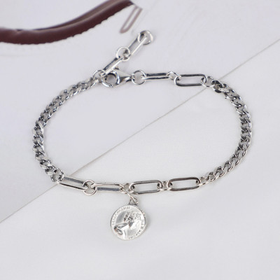 Lắc tay vòng tay cổ điển mix nhiều loại xích hợp kim titan không đen