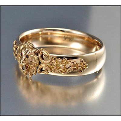 Combo Nhẫn Nam Nữ Kiểu cổ, Khắc đúc hình đầu Sư Tử, đính đá Zircorn, Chất liệu hợp kim titanium, Kèm túi đựng Nhẫn bằng Nhung mềm.