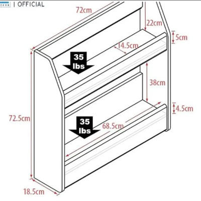 Kệ Treo Tường 2 Tầng Đựng Đồ Tundo CTKR19 KT 70x72x18.5cm