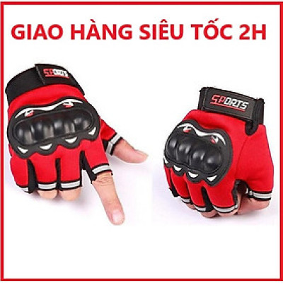Găng Tay Sports phươt, tập gym, thể thao đa năng Dành Cho Phượt Thủ (Hở Ngón) - Đỏ
