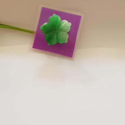 Mặt dây chuyền Mới Đẹp Bông Mai Xanh Lý đậm lam trắng bóng đẹp Đá cẩm thạch thiên nhiên Size 14mm x dầy 3mm Nữ bọc vàng làm mặt dây chuyền, mặt nhẫn đeo đẹp ạ