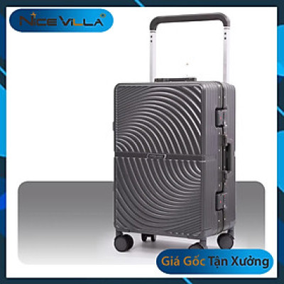 Vali Khung Nhôm Khóa Sập Vân Xoắn NiceVilla Cao Cấp Mẫu mới  2024 Size 20 inch & 25 inch