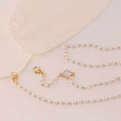 Dây đeo gọng kính dây chuyền vòng cổ ngọc trai đeo mắt kính chống rơi vỡ thất lạc cỏ bốn lá dây đeo airpod sành điệu