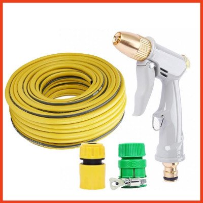 Rửa xe tưới cây Bộ dây và vòi xịt tăng áp lực nước 300% loại 25m cút nhựa,nối nhựa 206846