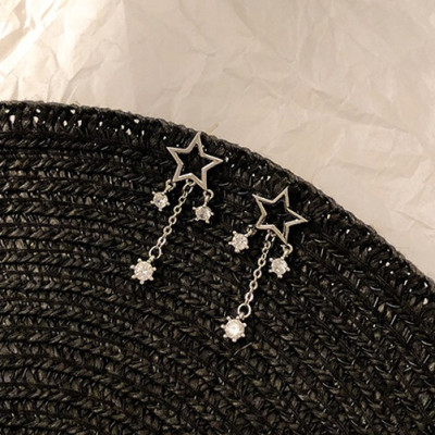 Bông tai S925 ngôi sao đính đá tòng teng