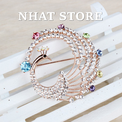 Ghim cài áo cho nam nữ, cài áo sơ mi nữ hình chim công