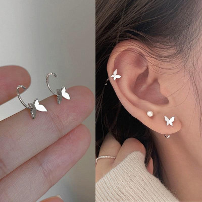 Khuyên tai nữ bạc 925 Butterfly móc xinh xắn tiểu thư Dế Bạc - K5899