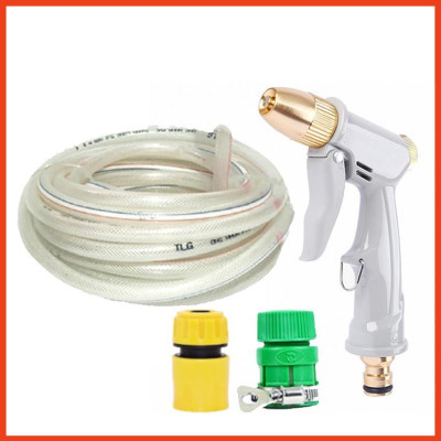 Rửa xe tưới cây Bộ dây và vòi xịt tăng áp lực nước 300% loại 25m cút nhựa,nối nhựa 206846