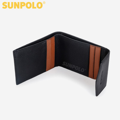 Ví Nam, Bóp Nam Da Bò SUNPOLO WSCT54 (Đen)