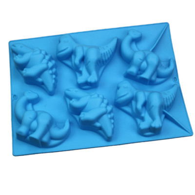 Khuôn silicon làm bánh, rau câu, socola 6 con khủng long, tê giác - Mã số 1061